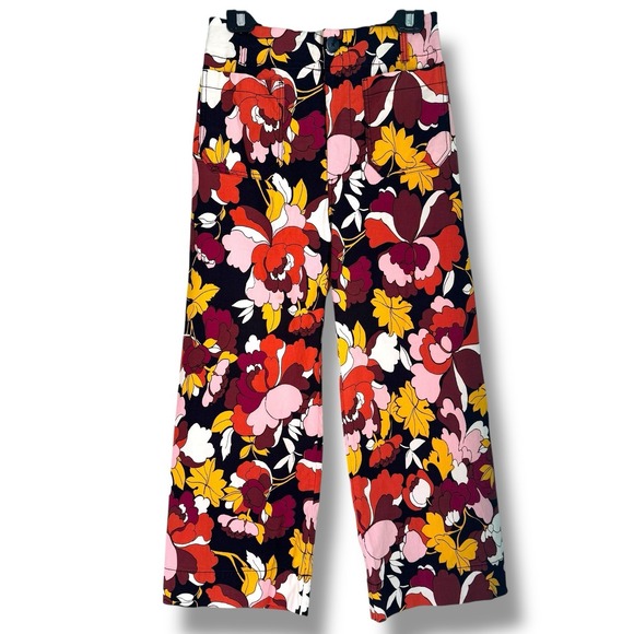 Maeve Pants - MAEVE Anthropologie The Colette Cropped Wide Leg Pants Mod Floral Multicolor 28